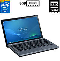 Ноутбук Sony Vaio VPCZ11X9E/13.2” TN 1600x900/Core i5 M520 2.40GHz/8GB DDR3/SSD 128GB/Intel HD Graphics Камера Б/В