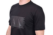 Футболка чоловіча Armani 25-494 чорна, фото 6