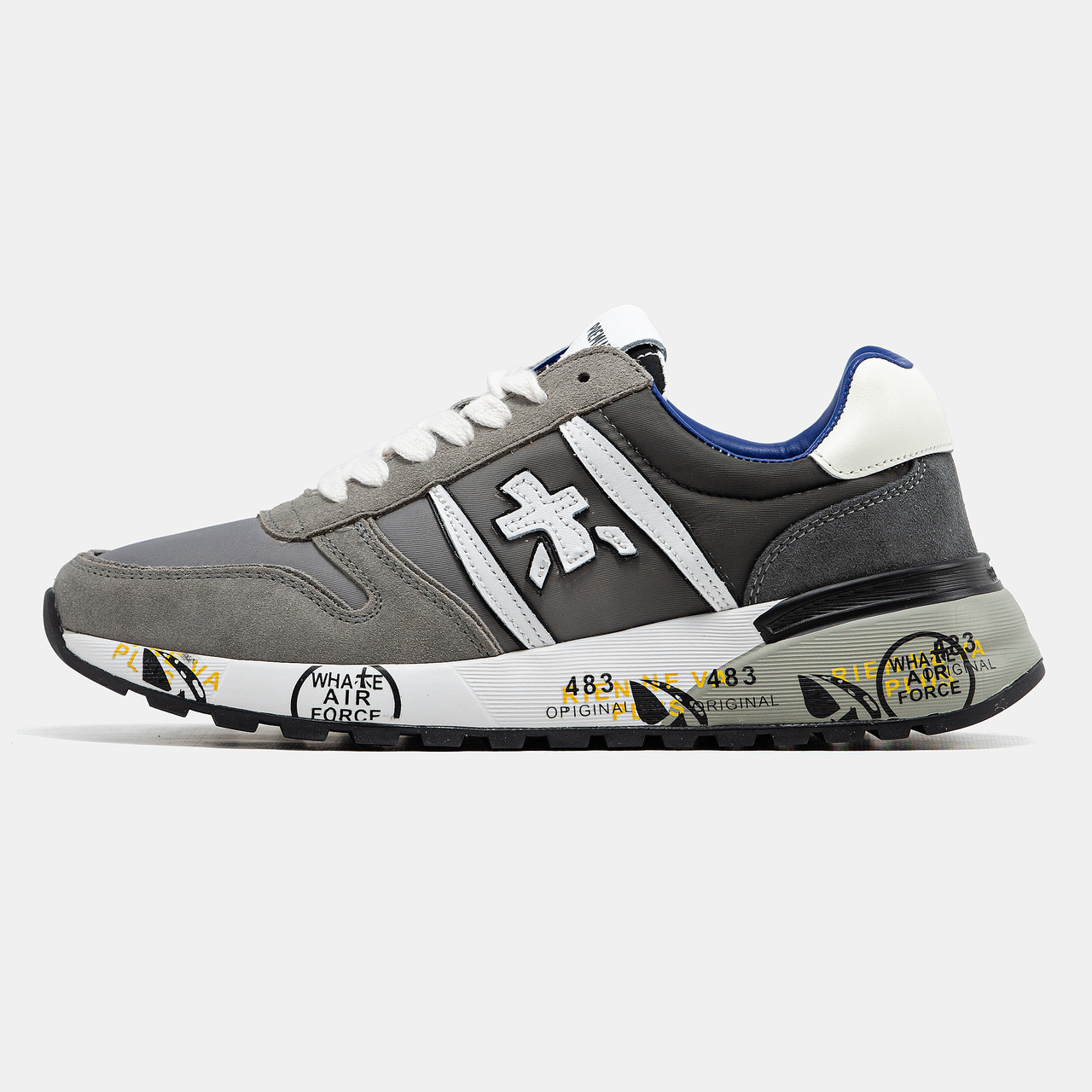 Чоловічі Кросівки Premiata Lander Grey White / Преміата Ландер Сірі з Білим