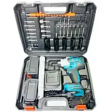 Акумуляторний безщітковий гайковерт на 2 акумулятори з набором інструментів 1135-4, фото 4