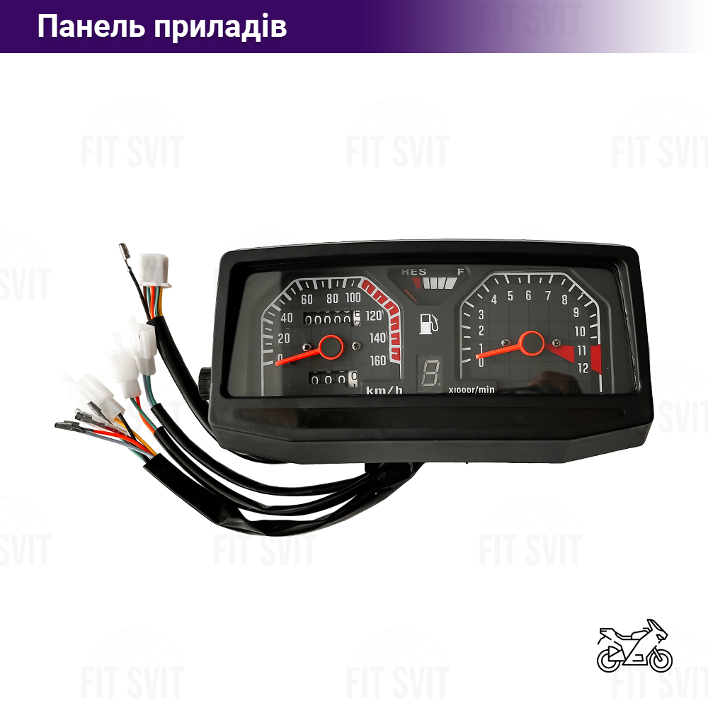 Панель приладів Viper 125/150 сс 160 км/год прямокутна
