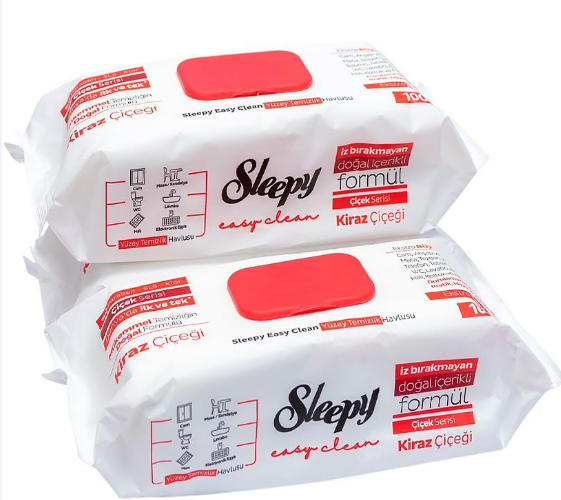 Вологі серветки-рушники для прибирання Sleepy Easy Clean Вишня 100 шт, фото 1