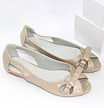 Балетки жіночі відкриті літні туфлі світлі 41 42, фото 3