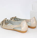 Балетки жіночі відкриті літні туфлі світлі 41 42, фото 4