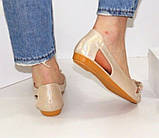 Балетки жіночі відкриті літні туфлі світлі 41 42, фото 5