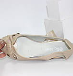 Балетки жіночі відкриті літні туфлі світлі 41 42, фото 7