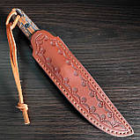 Ніж нескладний фінка, сталь D2 21,8см, чохол прес. шкіра, фото 3