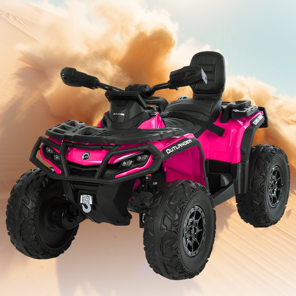 Електроквадроцикл Can-Am на акумуляторі 24V 7AH з музикою та 4 моторами 200W M 6080EL-8-2(24V) Рожевий