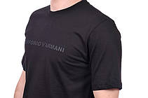 Футболка чоловіча Armani 25-17 чорна, фото 6