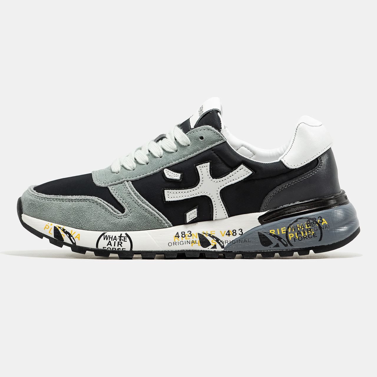 Чоловічі Кросівки Premiata Mick Black Grey White / Преміата Мік Чорні з Сірим та Білим