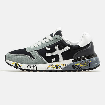 Чоловічі Кросівки Premiata Mick Black Grey White / Преміата Мік Чорні з Сірим та Білим, фото 1