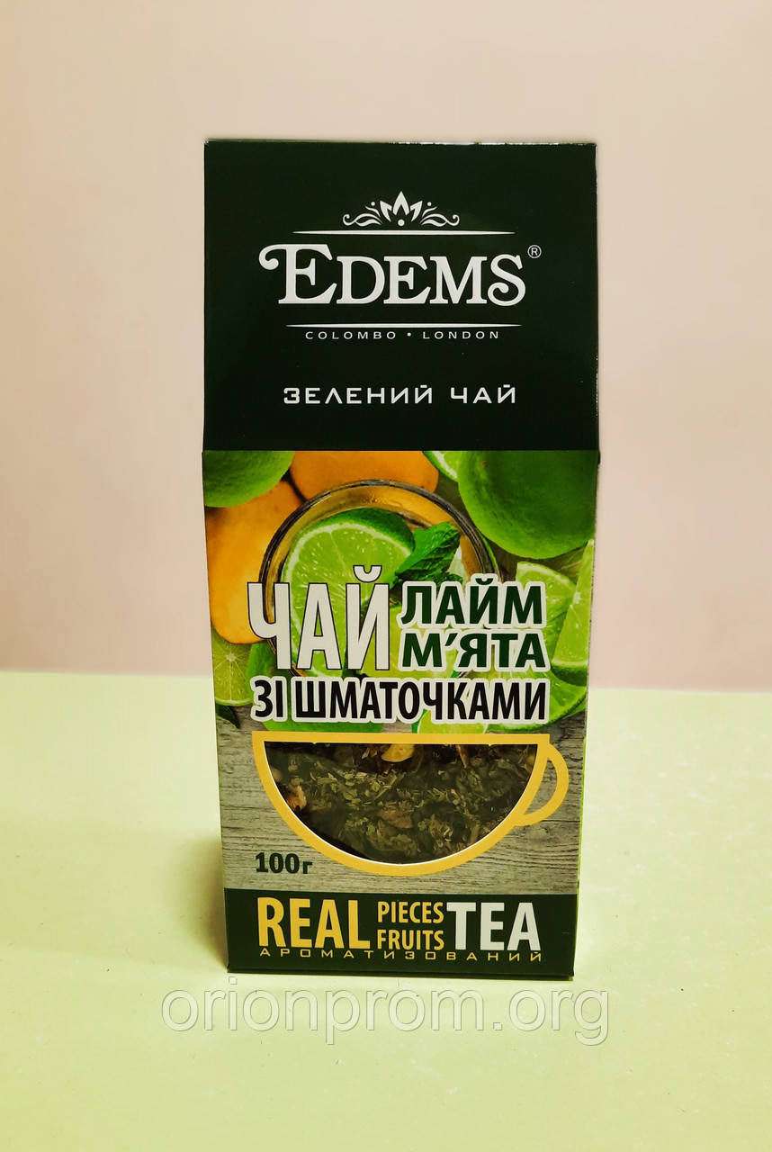 Чай Edems лайм-м'ята 100 г зелений, фото 1