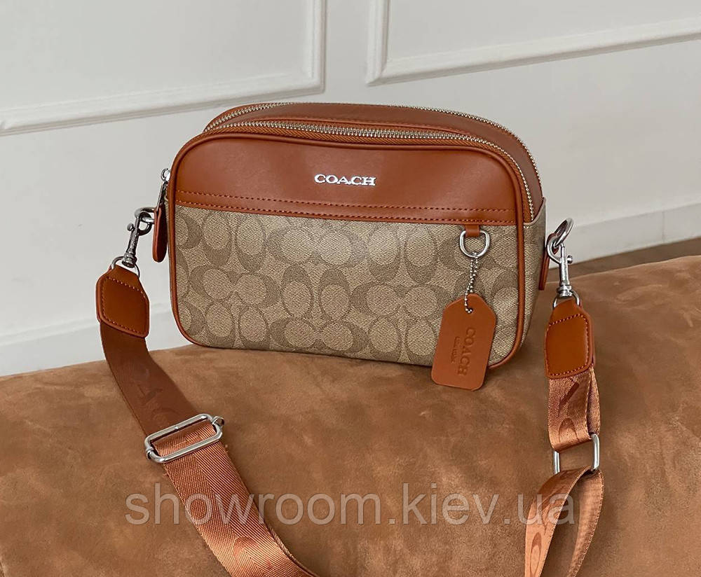 Чоловіча брендова сумка через плече Coach (1376-3)