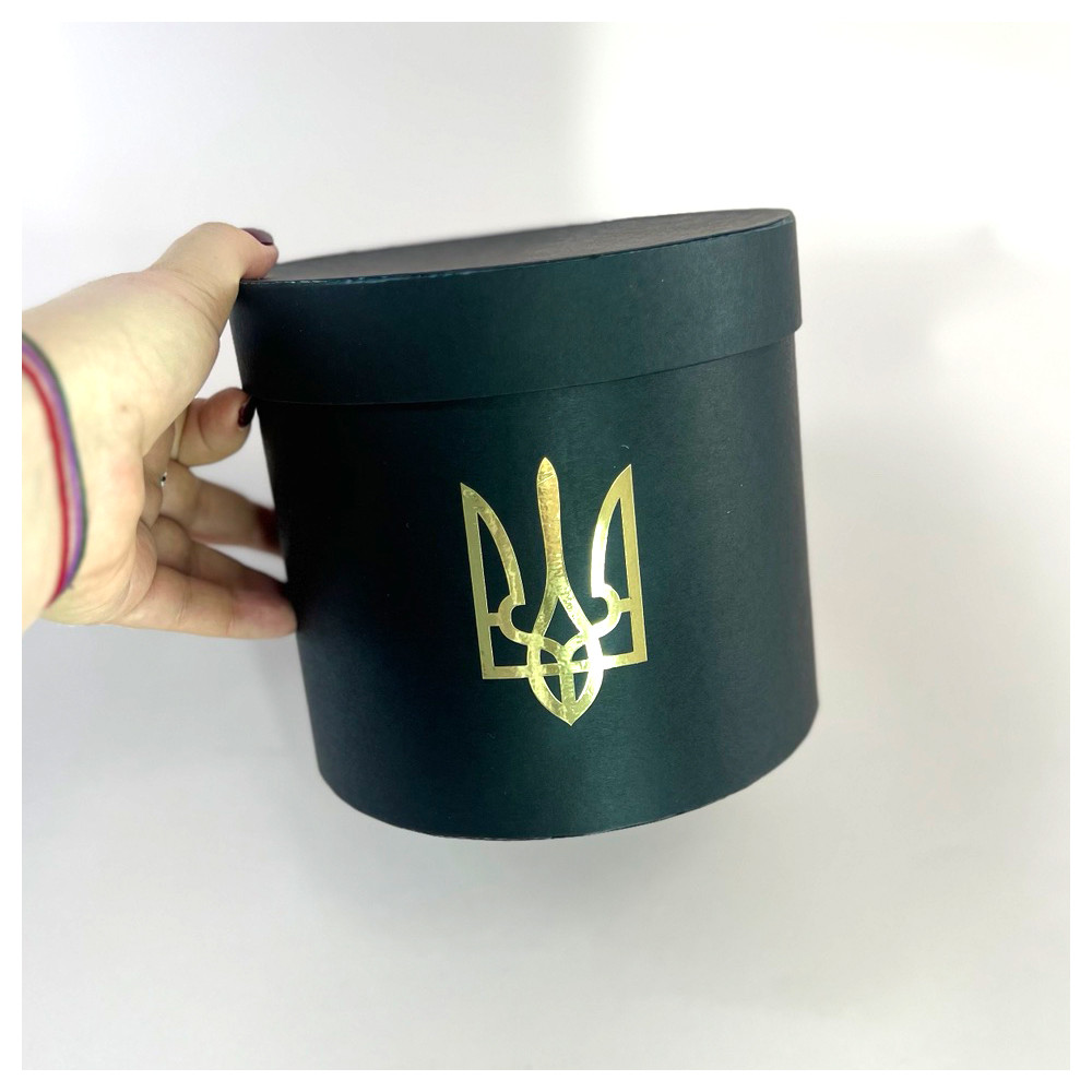 Коробка с гербом України d16 h15 см