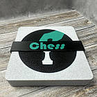 Шахи дорожні компактні 16 на 16 см без магнітів Чорний з білим мармуром, фото 4