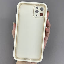 Чохол для iPhone 11 Pro Max молочний з великими бортами з принтом чорний леопард на айфон 11 про макс w01l, фото 2