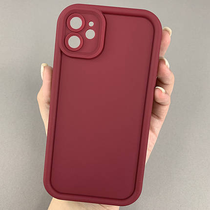 Чохол для Apple iPhone 11 чохол з великими бортиками на телефон айфон 11 бордовий n5v, фото 1