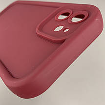 Чохол для iPhone 12 бордовий з великими бортами з принтом чорний леопард на айфон 12 w01l, фото 5