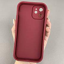 Чохол для iPhone 12 бордовий з великими бортами з принтом чорний леопард на айфон 12 w01l, фото 2