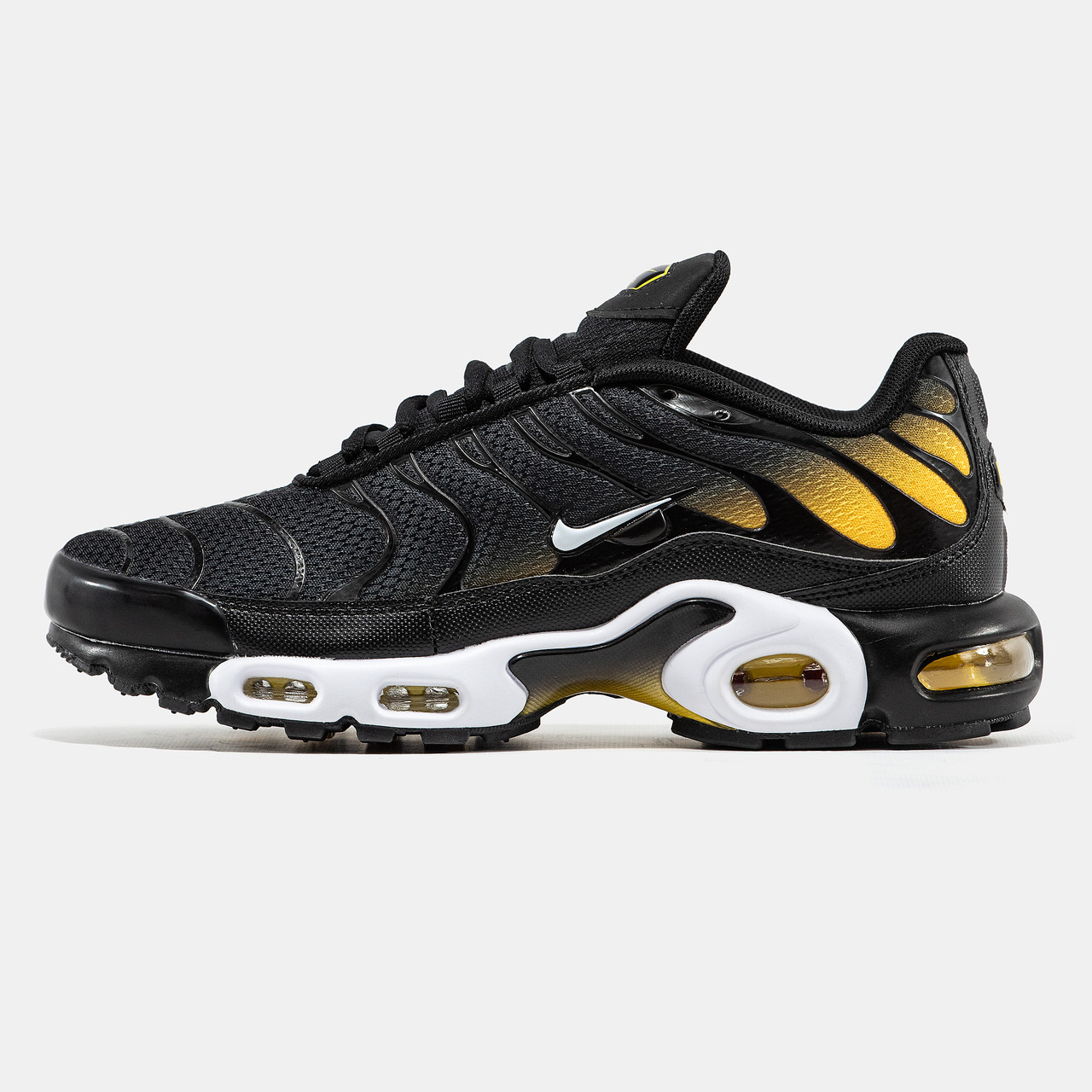 Чоловічі Кросівки Nike Air Max Tn Plus Black Yellow White / Найк Аїр Макс ТН Плюс Чорні з Жовтим та Білим