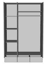 Шафа Каміла 3ДЗ 2200х1425х615мм дуб артизан + графіт Світ меблів, фото 2