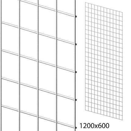 Сітка торговельна 60х120 см (осередок 50х50 мм, D2.5 мм), біла, фото 1