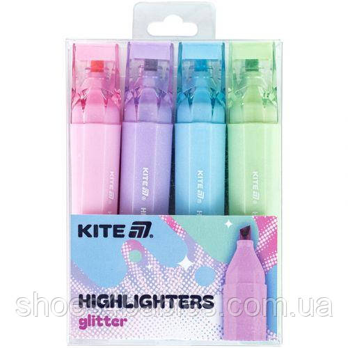 Маркер Highlighter, Kite Creative Glitter, набор 4-х