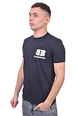 Футболка чоловіча Balenciaga 25-25Y-09504 темно-синя, фото 4