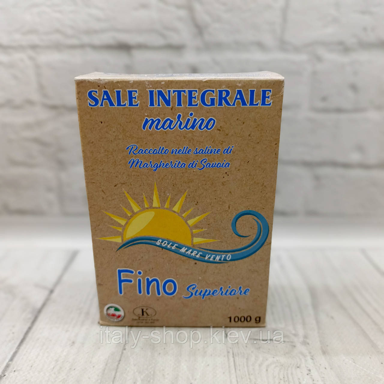 Цілісна харчова(нерафінована) дрібна морська кошерна сіль 1 кг з Італії, фото 1