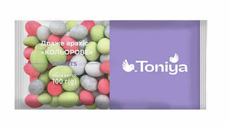 Драже арахіс КОЛЬОРОВЕ 100г/16шт TM Toniya