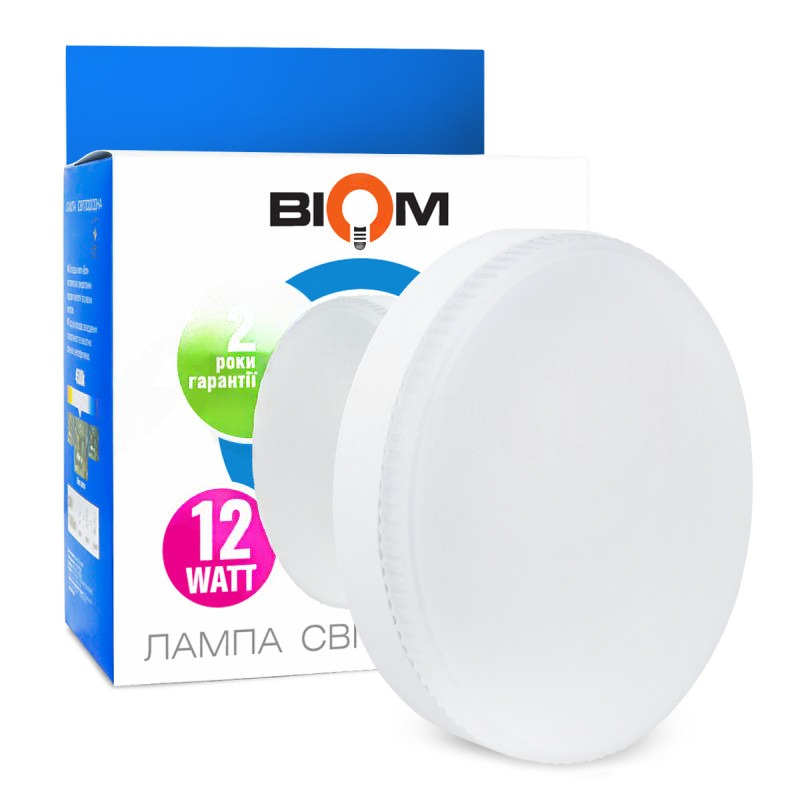 Світлодіодна лампа 12W BIOM BT-597 GX53 12W 4500К
