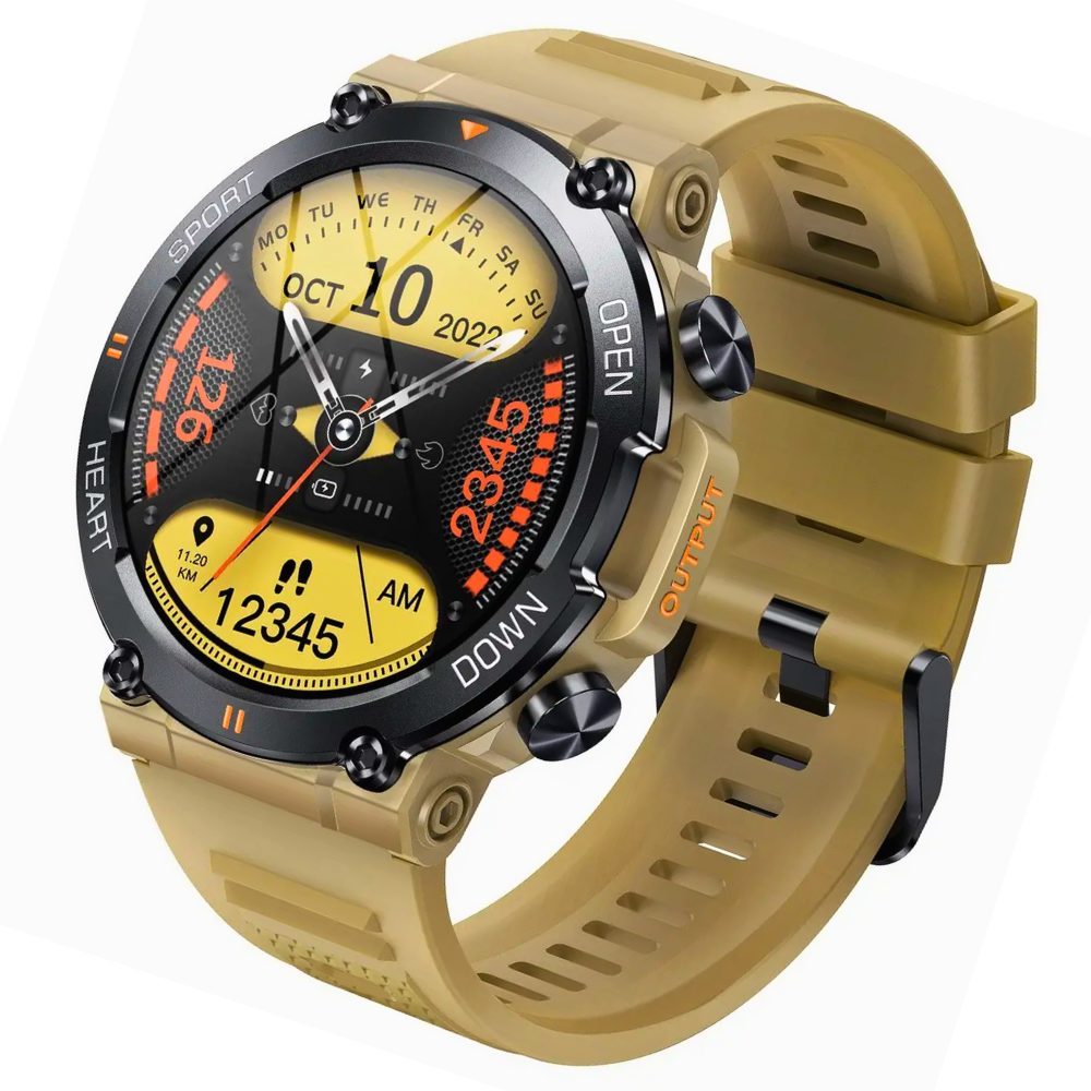Військові смарт годинник тактичний мілітарі з дзвінком Smart Watch чоловічий Українське меню Hunter Army Khaki