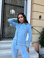 Велюровий спортивний жіночий костюм оверсайз кофта з капюшоном та вільні штани на резинці 42-44 46-48 50-52