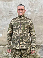 Флісова кофта піксель з кокеткою із софт шелу 42-56 розмір