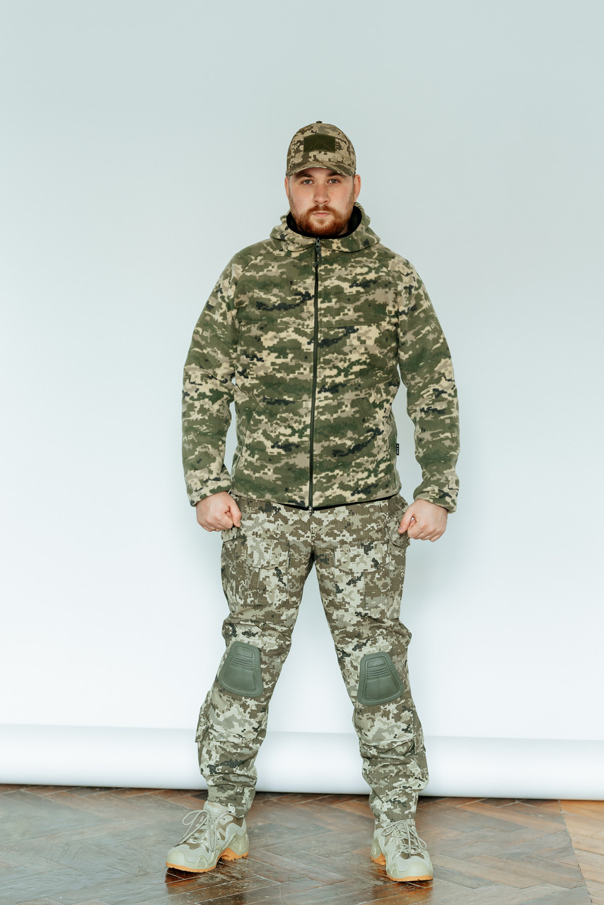 Фліска хакі, піксель, мультикам з капюшоном на замку 42-76 розміри