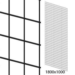 Торгова сітка 100х180 см, осередок 50х50 мм, D 2,5 мм, чорна