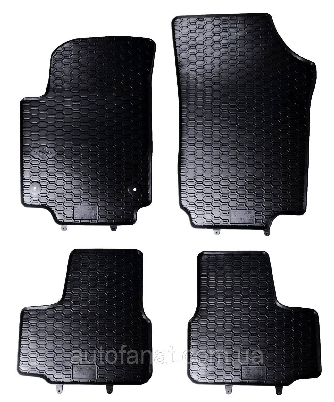 Килимки VW UP! 2011-2023, Skoda CITIGO 2011-2020, Seat MII 2011-2019, в салон гумові 4шт. Geyer & Hosaja (814/4C), фото 1