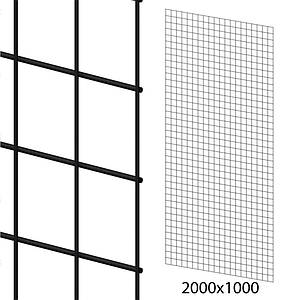 Торгова сітка 100х200 см, осередок 50х50 мм, D 2,5 мм, чорна