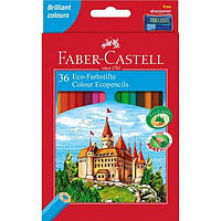 Набір кольорових олівців, Замок та лицарі, 36 кольорів + точилка, Faber-Castell, 120136