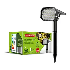 LED світильник садово-парковий Eurolamp 2W 6500K з акумулятором та сонячною батареєю LED-2W/6500K(S3)