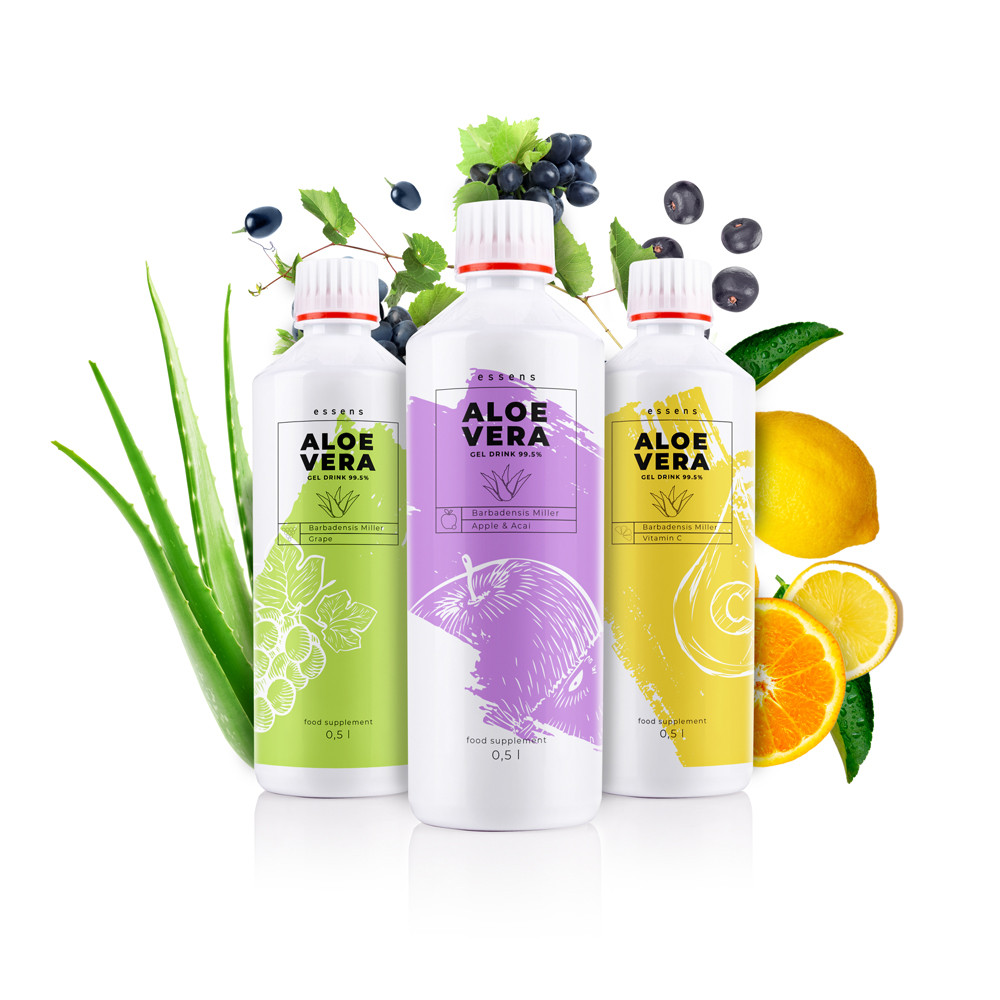 Aloe Vera 99,5% питний набір із трьох смаків. Живить, чистить, відновлює організм.