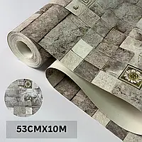 Рожеві півметрові вінілові шпалери плитка на паперовій основі миючі для кухні, коридору 5792-06, 10 м*0,53