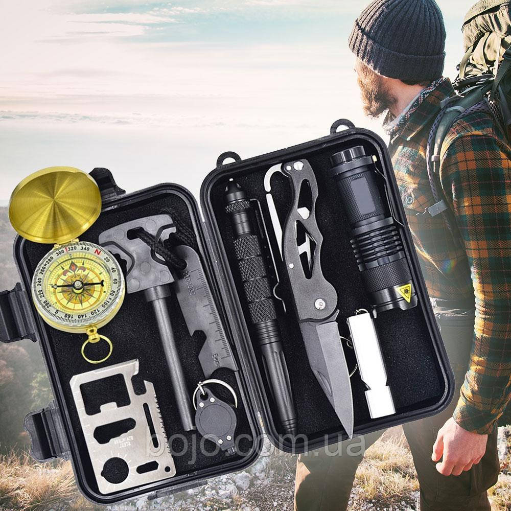 Похідний набір для виживання в лісі з 8 інструментів у герметичному кейсі (237)