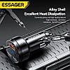 Автомобільний зарядний пристрій Essager (FSJ-008) 105W з дисплеєм / Black / Car Charger USB-A Type-C, фото 4