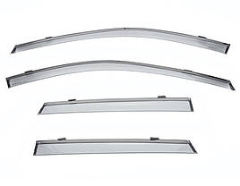 Дефлектори вікон к-т 4 шт з чорним хромованим молдингом Subaru Outback 2020 - 2022 Wellvisors 3-847SU023