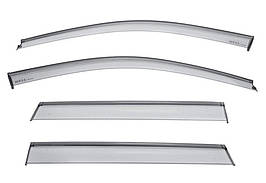 Дефлектори вікон к-т 4 шт з чорним хромованим молдингом Jeep Grand Cherokee 2011 - 2022 Wellvisors 3-847JE011