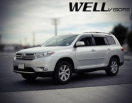 Дефлектори вікон к-т 4 шт з хромованим молдингом Toyota Highlander 2008 - 2013 Wellvisors 3-847TY016