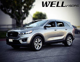 Дефлектори вікон к-т 4 шт з хромованим молдингом Kia Sorento 2016 - 2020 Wellvisors 3-847KA011