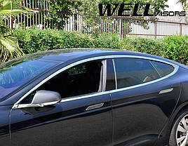 Дефлектори вікон к-т 6 шт хромовані Tesla Model S 2012 - 2022 Wellvisors 3-847TE003