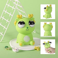 Антистресс сквиш дракончик игрушка с выпученными глазами пучеглаз 12 см Стич дракон салатовый